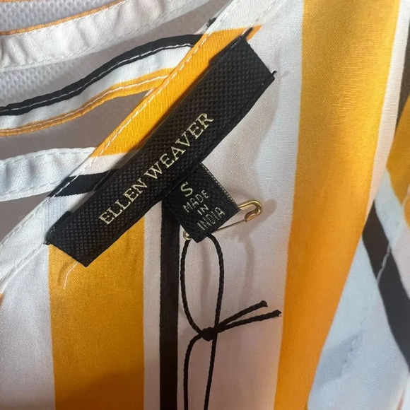 Ellen‎ Weaver NWT Spaghetti Strap Wide Leg Boho Striped Jumpsuit Size Small - Picture 8 of 12